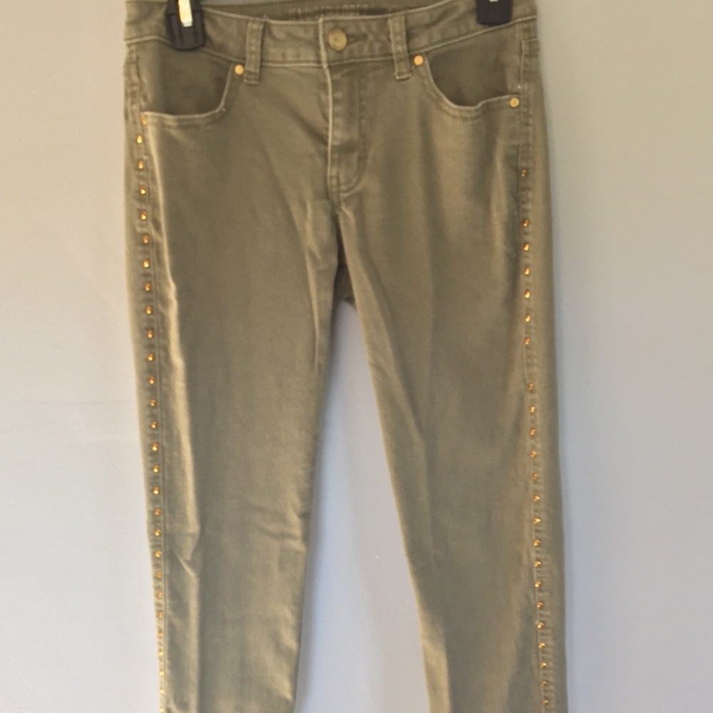 Army green color jeans by Jennifer Lopez